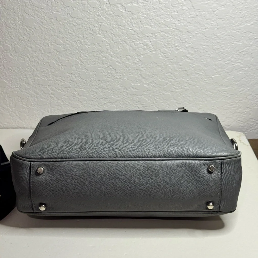 Coach Kennedy Briefcase Grey Saffiano Leather
